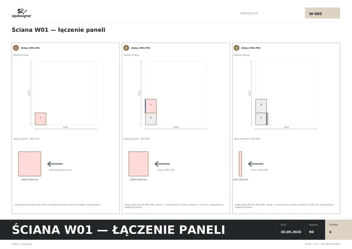 Detal połączenia w instrukcji montażu NOSTALGIA 35