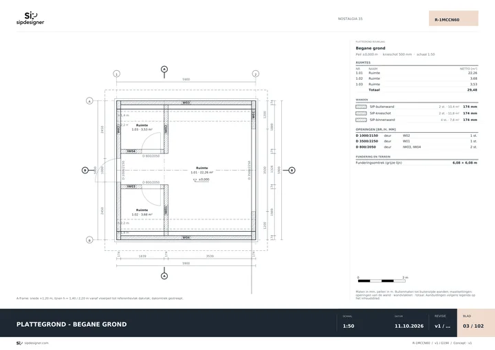 Voorbeeld van documentatie gemaakt in sipdesigner