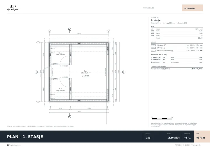 Eksempel på dokumentasjon utarbeidet i sipdesigner
